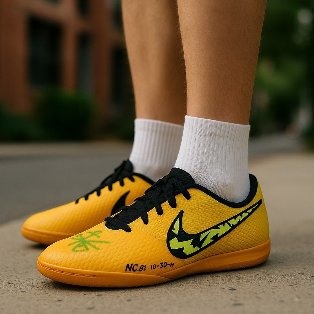 Nike FC247 Elastico Pro III IC 685360-800 Orange/Volt Men's 7 Indoor Soccer Shoe